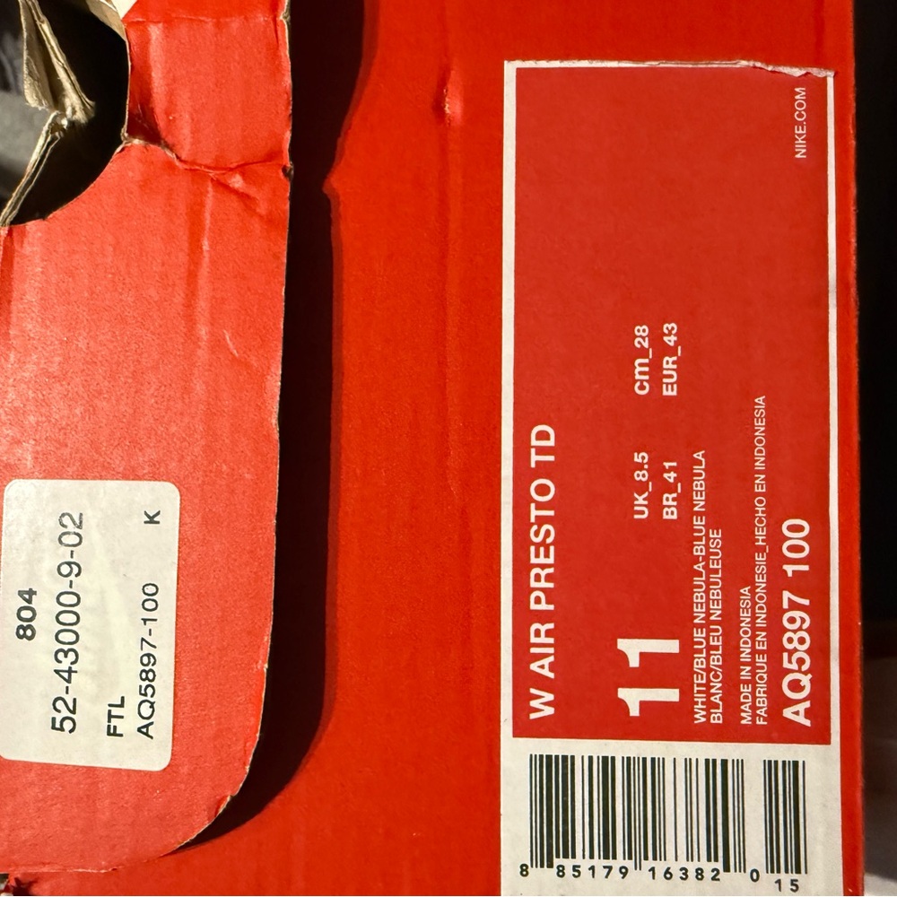 Nike Presto Blue and Pink Tie-Dye Athletic Sneakers - Picture 5 of 6